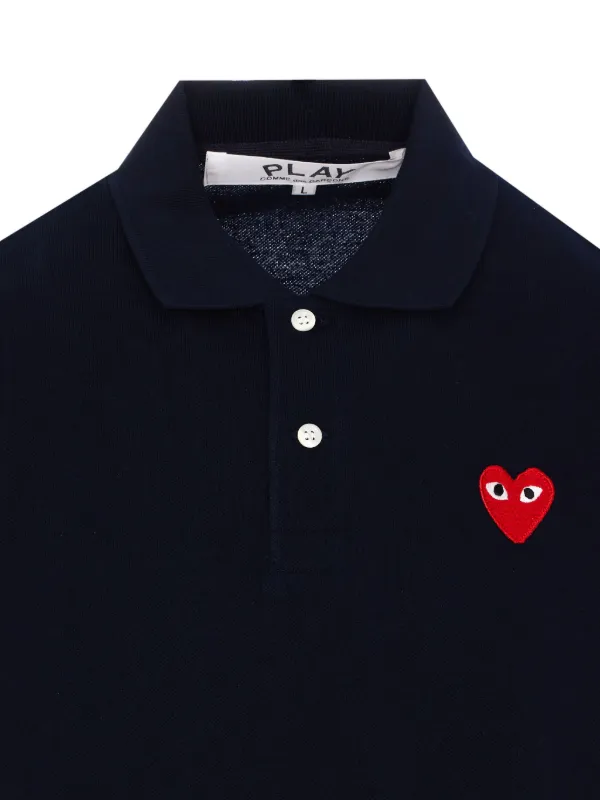 Comme Des Garçons Play ハートパッチ ポロシャツ | ブルー | FARFETCH JP