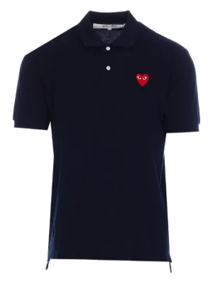フェード　play comme des garcons ハート　ポロシャツ Comme Des Garçons Play ハートパッチ ポロシャツ | ブルー | FARFETCH JP
