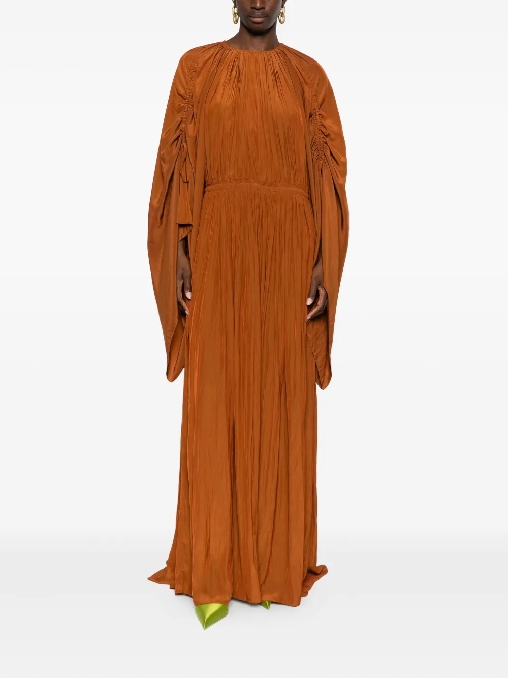 Lanvin ruched pleated dress - Bruin