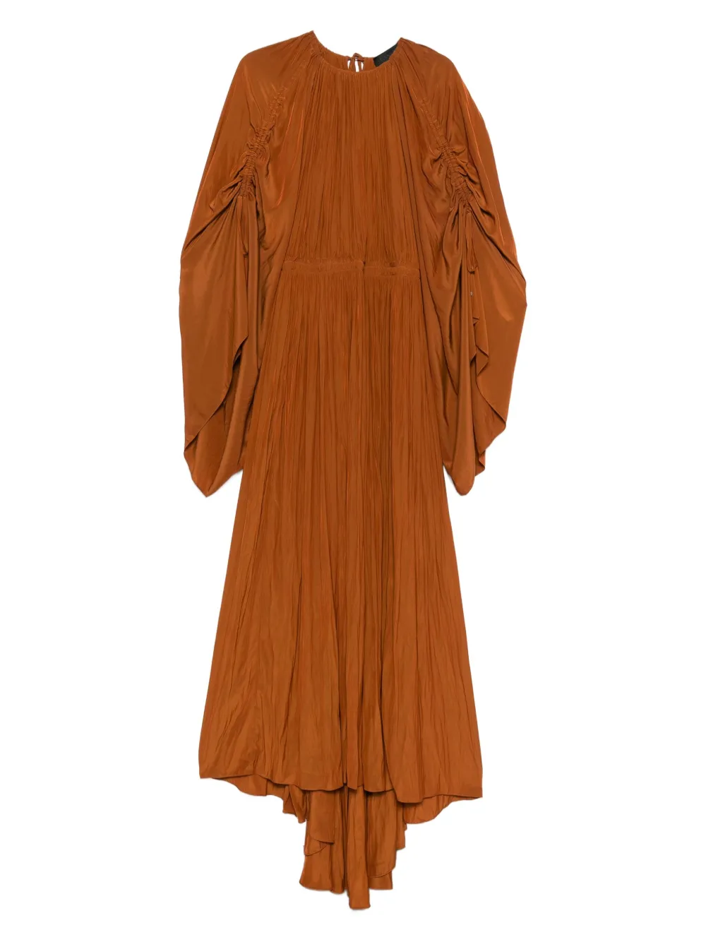 Lanvin ruched pleated dress - Marrone