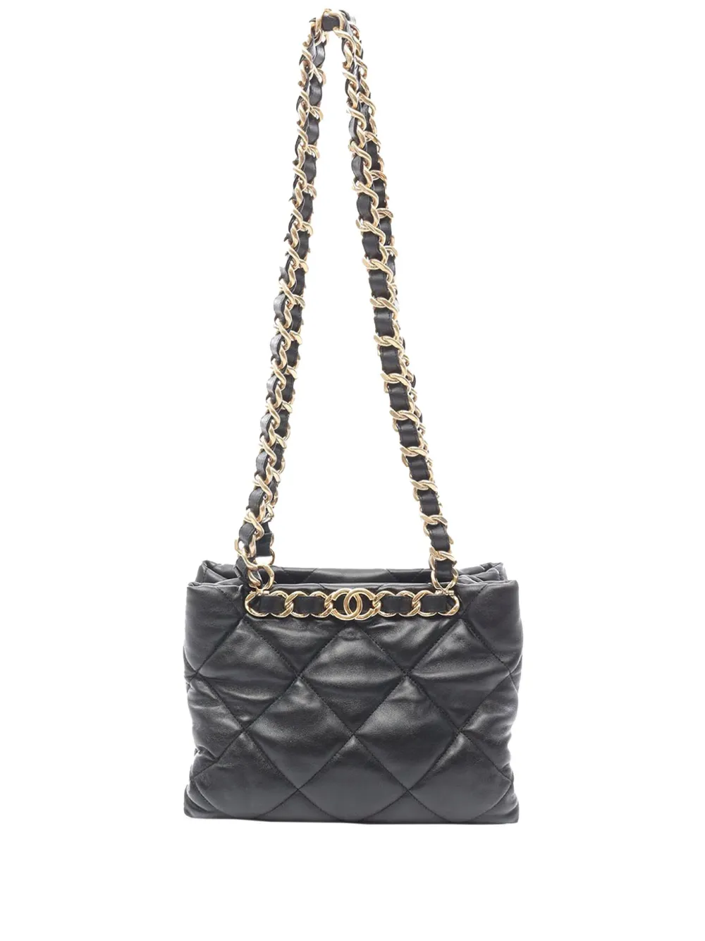 CHANEL Pre-Owned 2021-2025 CC Quilted Lambskin Chain Shopping Bag CHANEL Pre-Owned 2021-2025 CC Quilted Lambskin Chain Shopping Bag
