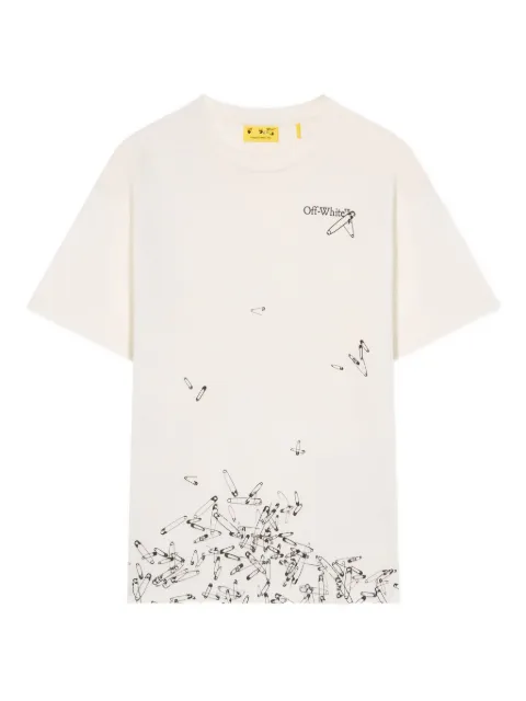 Off-White Kids safety pins graphic logo t-shirt