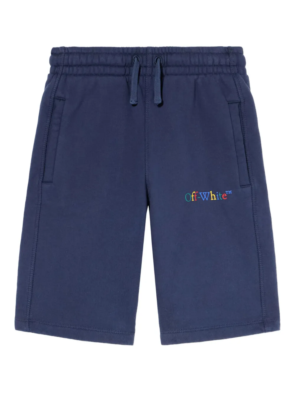 Off-White Kids Bookish logo shorts - Blu