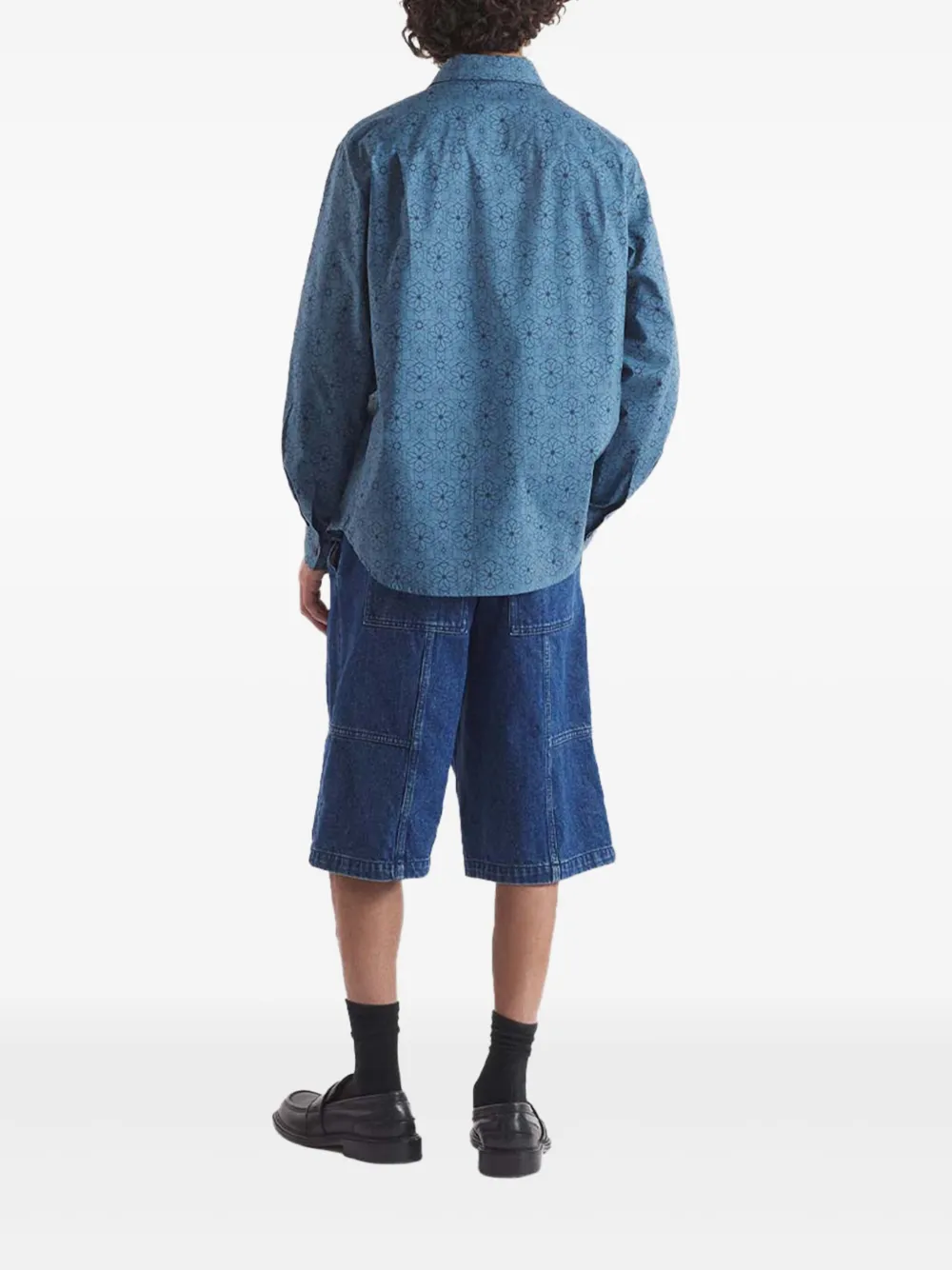 Maison Kitsuné Overhemd met bloemenprint Blauw