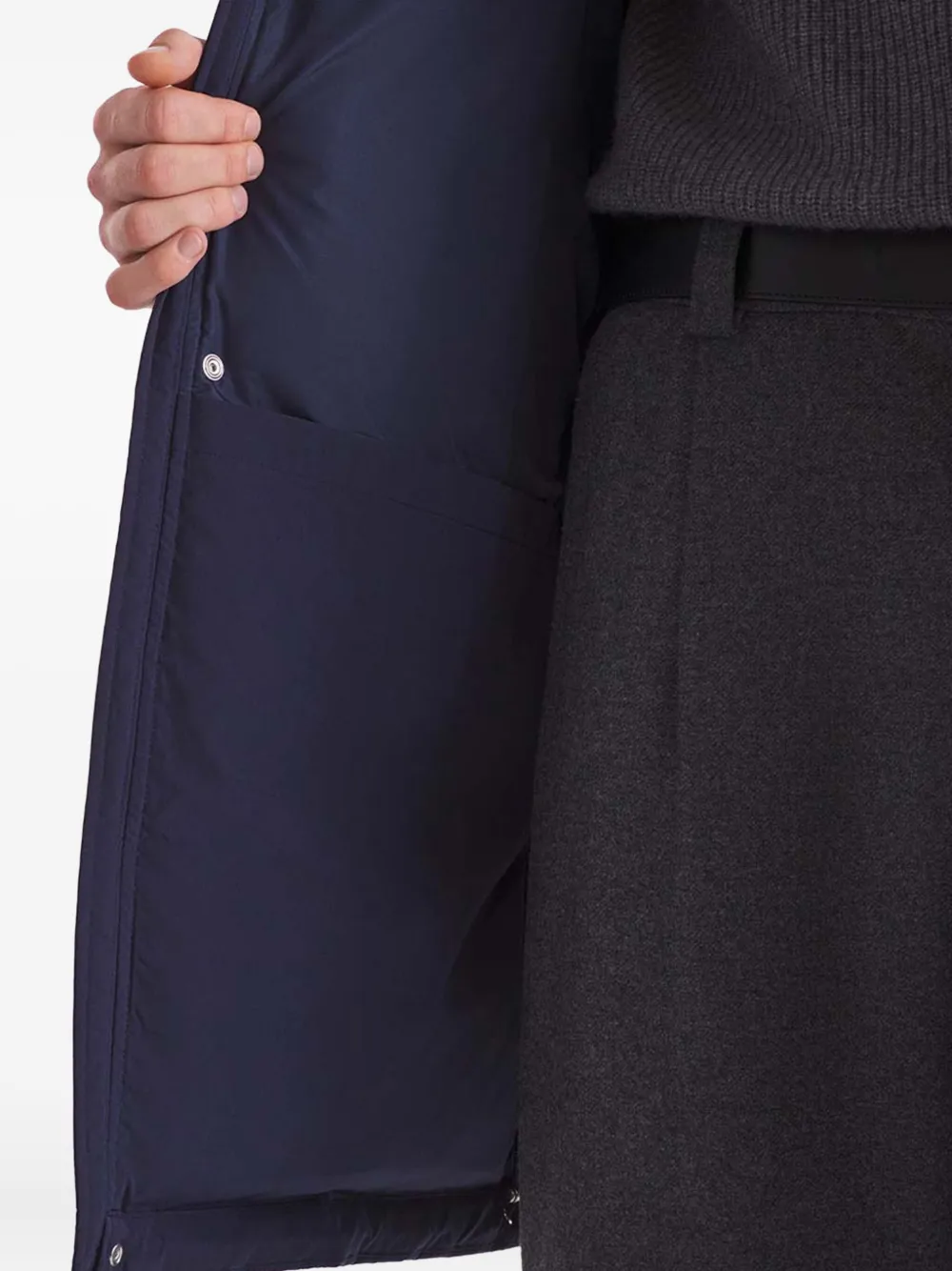 Maison Kitsuné Gewatteerde jas met capuchon en zakken Blauw