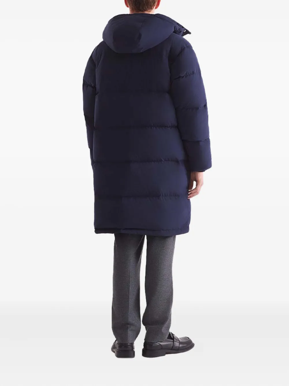 Maison Kitsuné Gewatteerde jas met capuchon en zakken Blauw