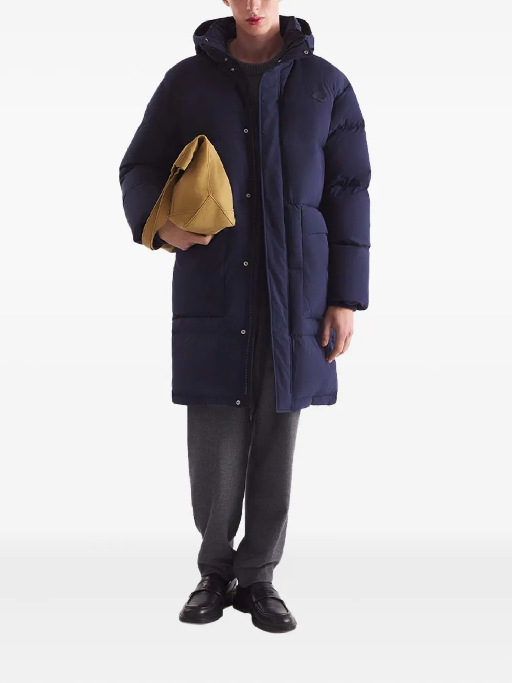 Maison Kitsuné Gewatteerde jas met capuchon en zakken - Blauw