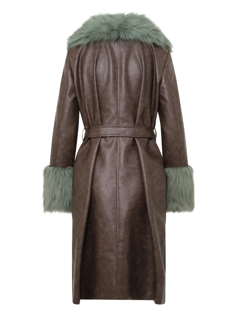 Unreal Fur Empathy Faux-fur-trim Coat In Brown
