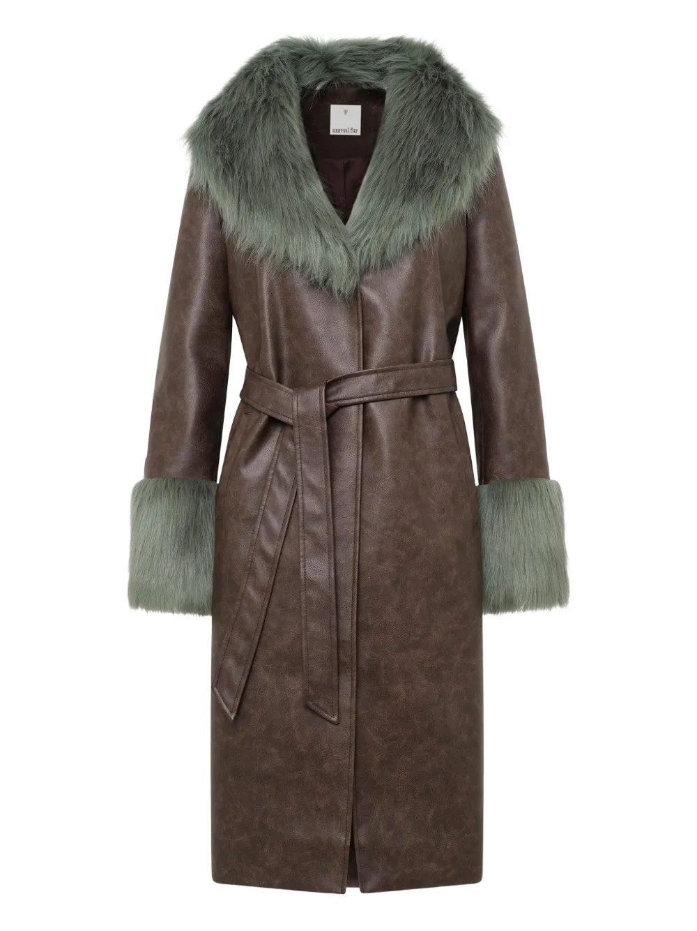 Unreal Fur Empathy Faux-fur-trim Coat In Brown