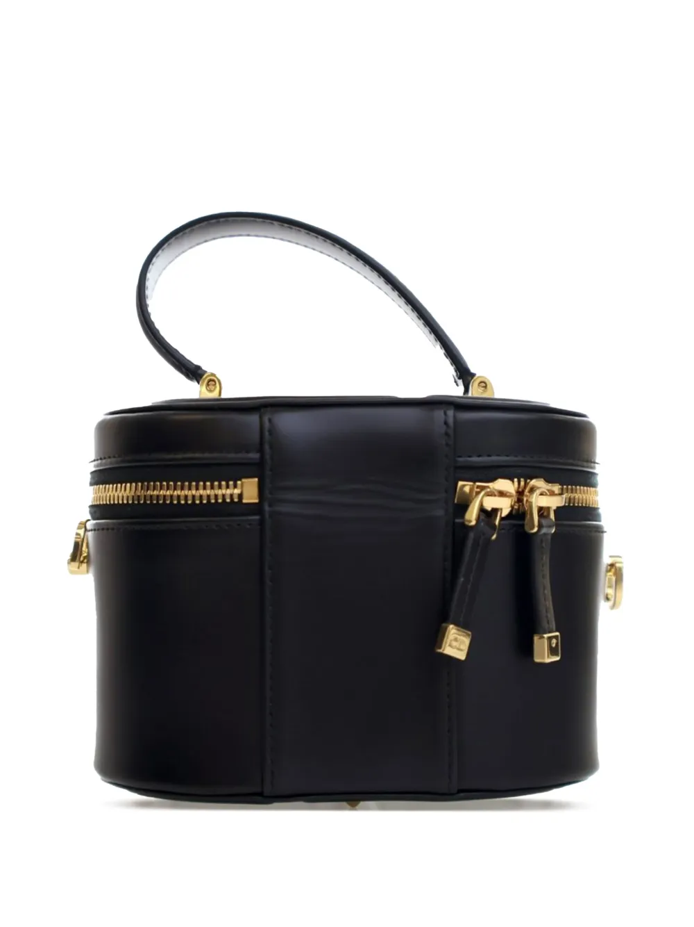 Pre-owned Dior 2023 Small Calfskin Cd Signature Vanity Case Satchel In Black