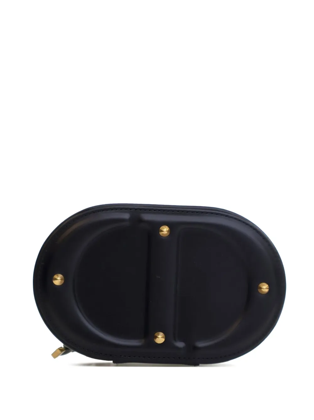 Pre-owned Dior 2023 Small Calfskin Cd Signature Vanity Case Satchel In Black