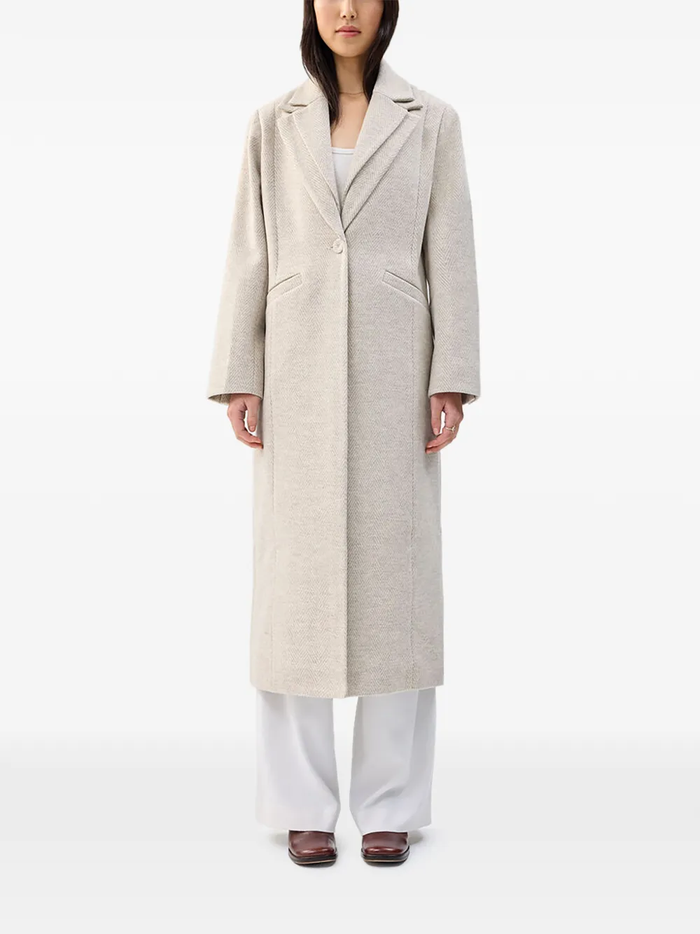  Unreal Fur Malta Herringbone Coat - Neutrals 