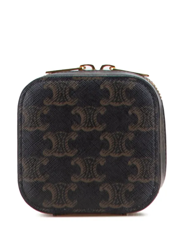 CELINE ケース ブラック/ブラウン Celine Pre-Owned 2024 Mini Triomphe Coated Canvas Vanity Case
