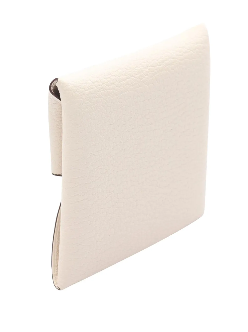 Pre-owned Hermes 2024 Chevre Mysore Bastia Change Purse Coin Pouch In White