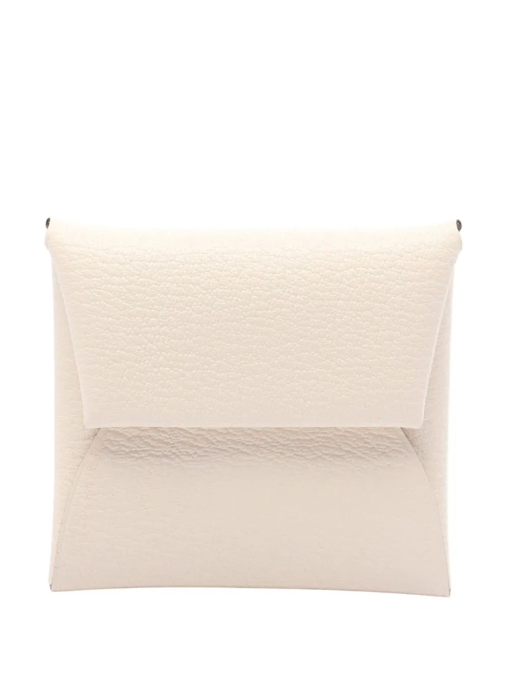 Pre-owned Hermes 2024 Chevre Mysore Bastia Change Purse Coin Pouch In White