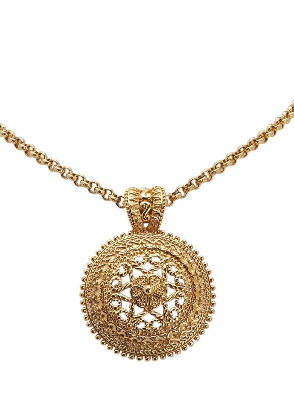 Christian Dior Pre-Owned 20th Century Gold Plated Filigree Pendant Christian Dior Pre-Owned 20th Century Gold Plated Filigree Pendant