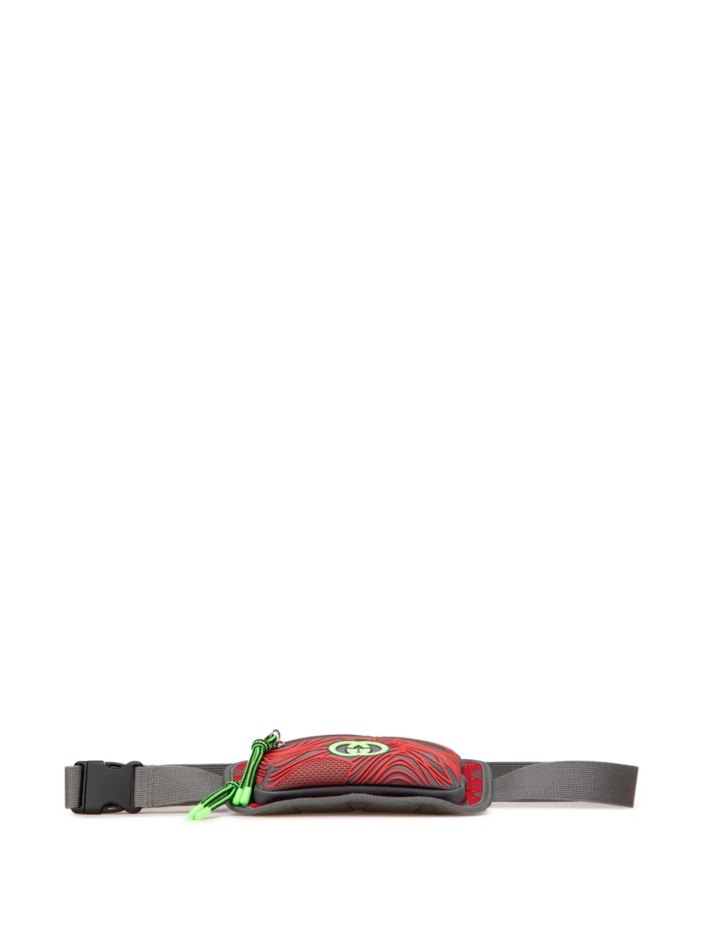 Pre-owned Gucci 2016-2025 Gg Nylon And Rubber Belt Bag In Red