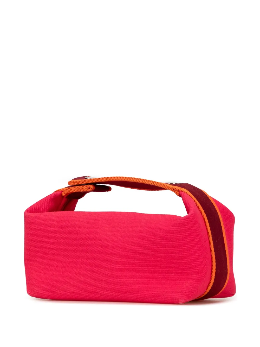 Pre-owned Hermes 2020-2024 Small Canvas Bride A Brac Vanity Bag In Pink