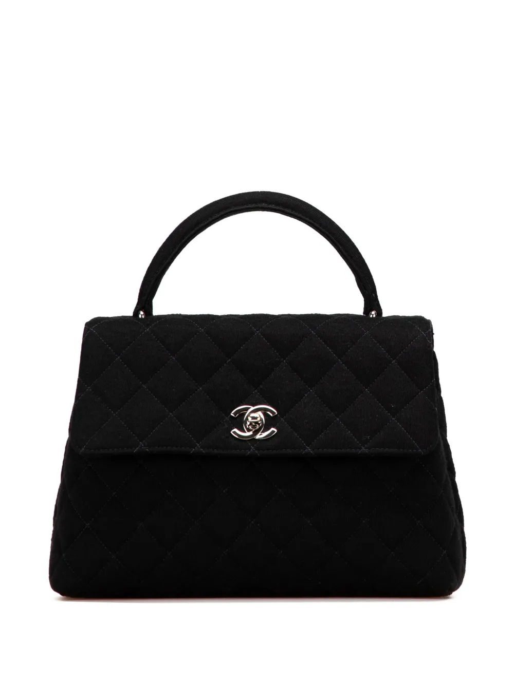 CHANEL Pre-Owned 1996-1997 CC Quilted Jersey Kelly Top Handle Bag CHANEL Pre-Owned 1996-1997 CC Quilted Jersey Kelly Top Handle Bag