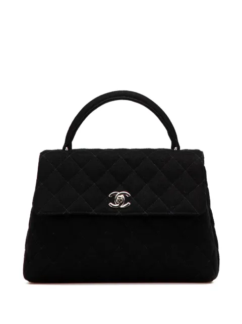CHANEL Pre-Owned 1996-1997 CC Quilted Jersey Kelly Top Handle Bag handbag