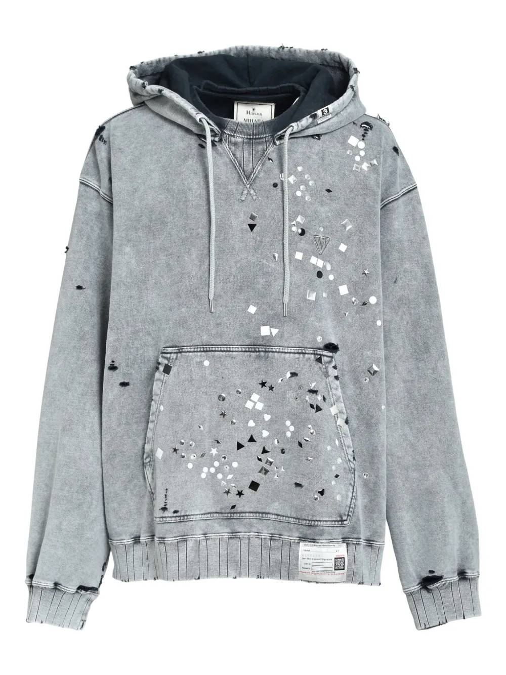 Maison MIHARA YASUHIRO distressed hoodie | Grey | Image 1