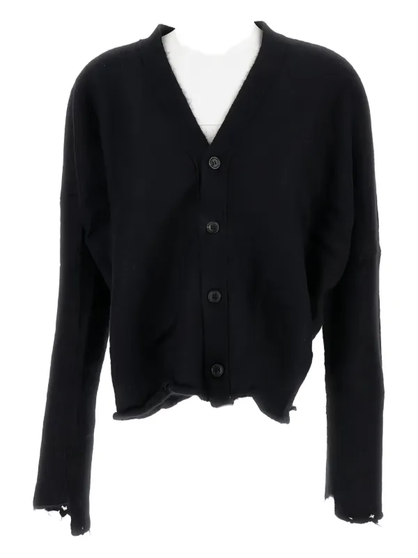 Junya Watanabe Mohair-wool V-neck Cardigan in Black