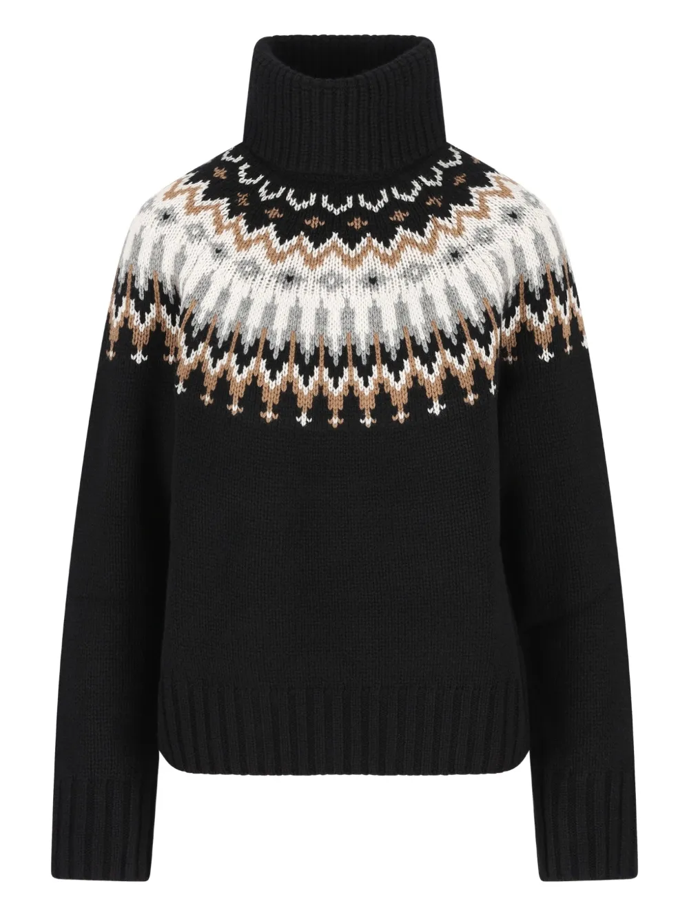 Bogner Patterned Roll-neck Sweater In Black