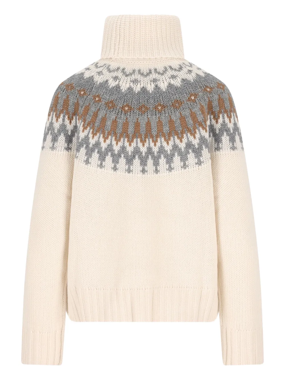 Bogner Patterned Roll-neck Sweater In Neutral