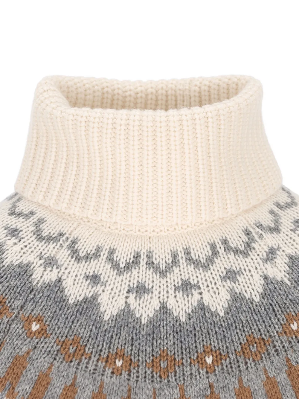 Bogner Patterned Roll-neck Sweater In Neutral