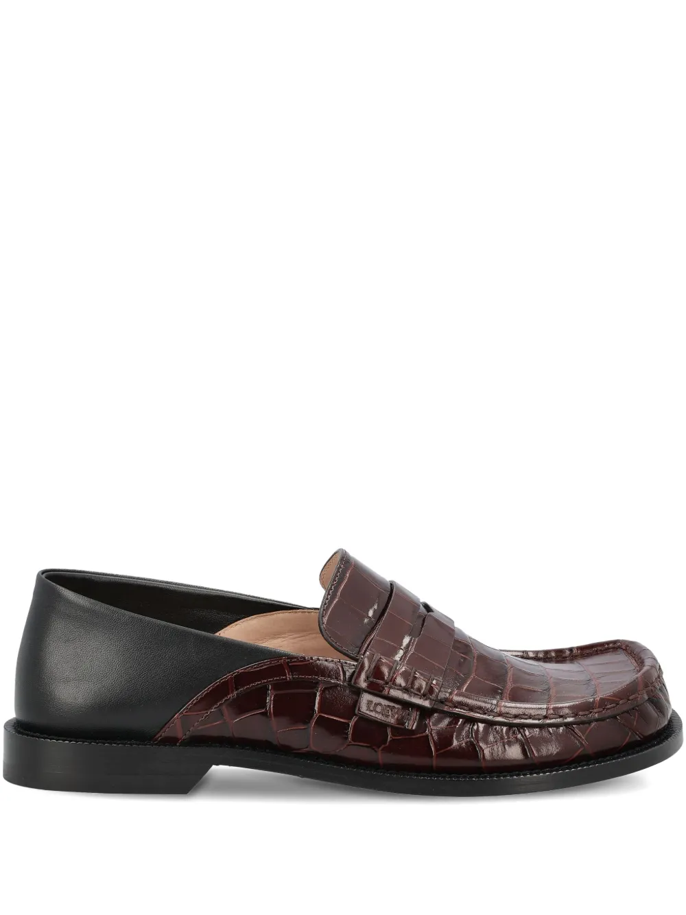 LOEWE Campo crocodile-effect loafers | Brown | Image 1