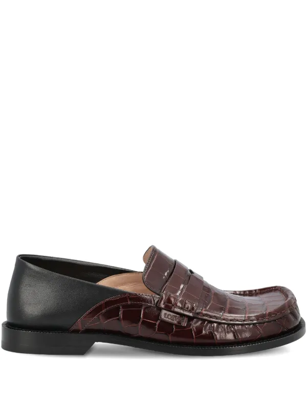 LOEWE Campo crocodile-effect loafers