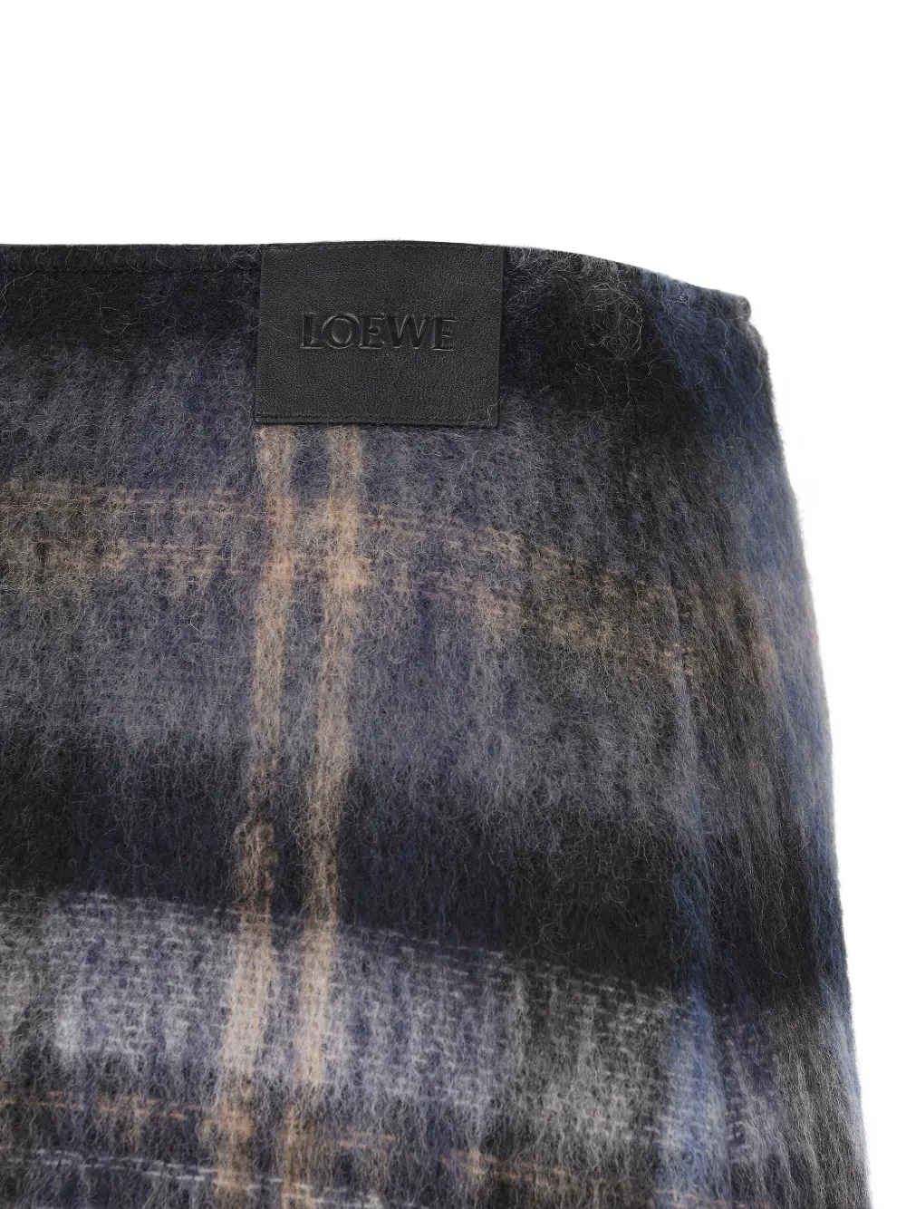 LOEWE Geruite rok met gespdetail Blauw