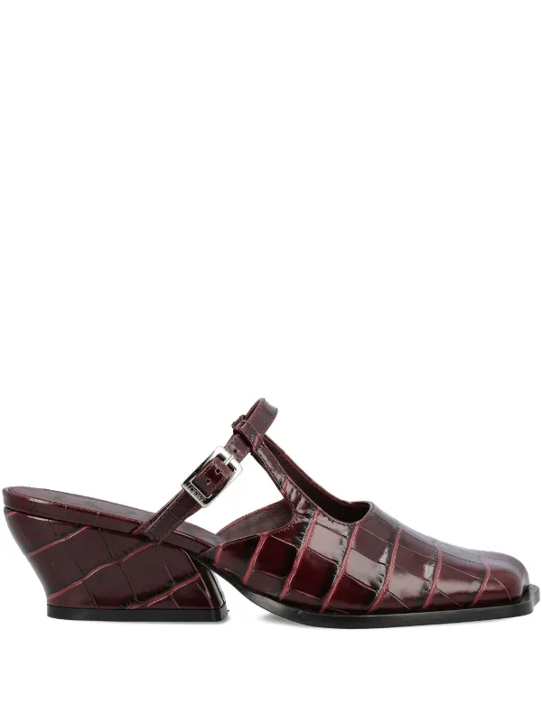 Loewe 45mm Onda T-strap Mules in Red