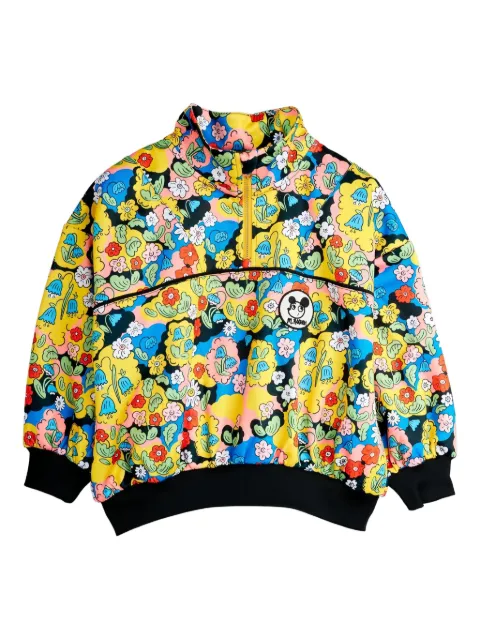 Mini Rodini floral-print zip sweatshirt