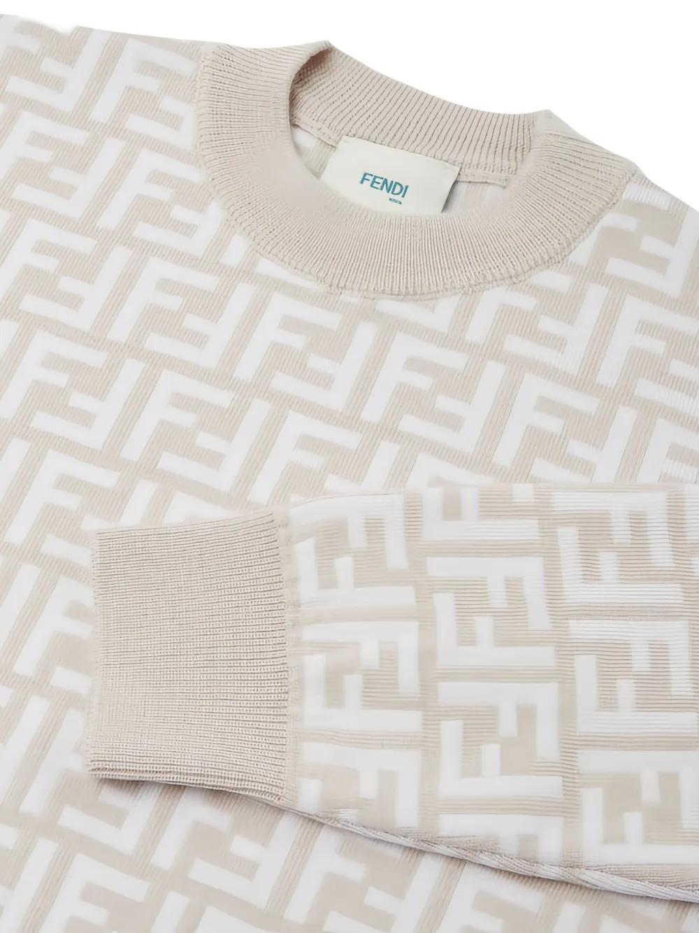 Fendi Kids Trui met logopatroon Beige