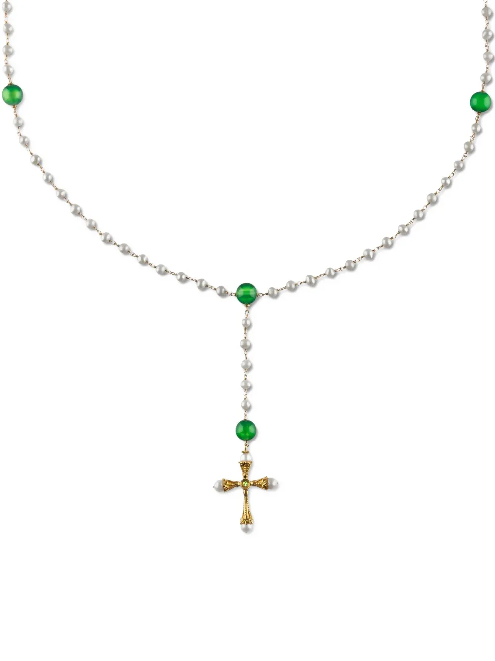 VEERT collier Rosary en or 18ct à perles d'eau douce, onyx vert et péridot | Homme | Image 2