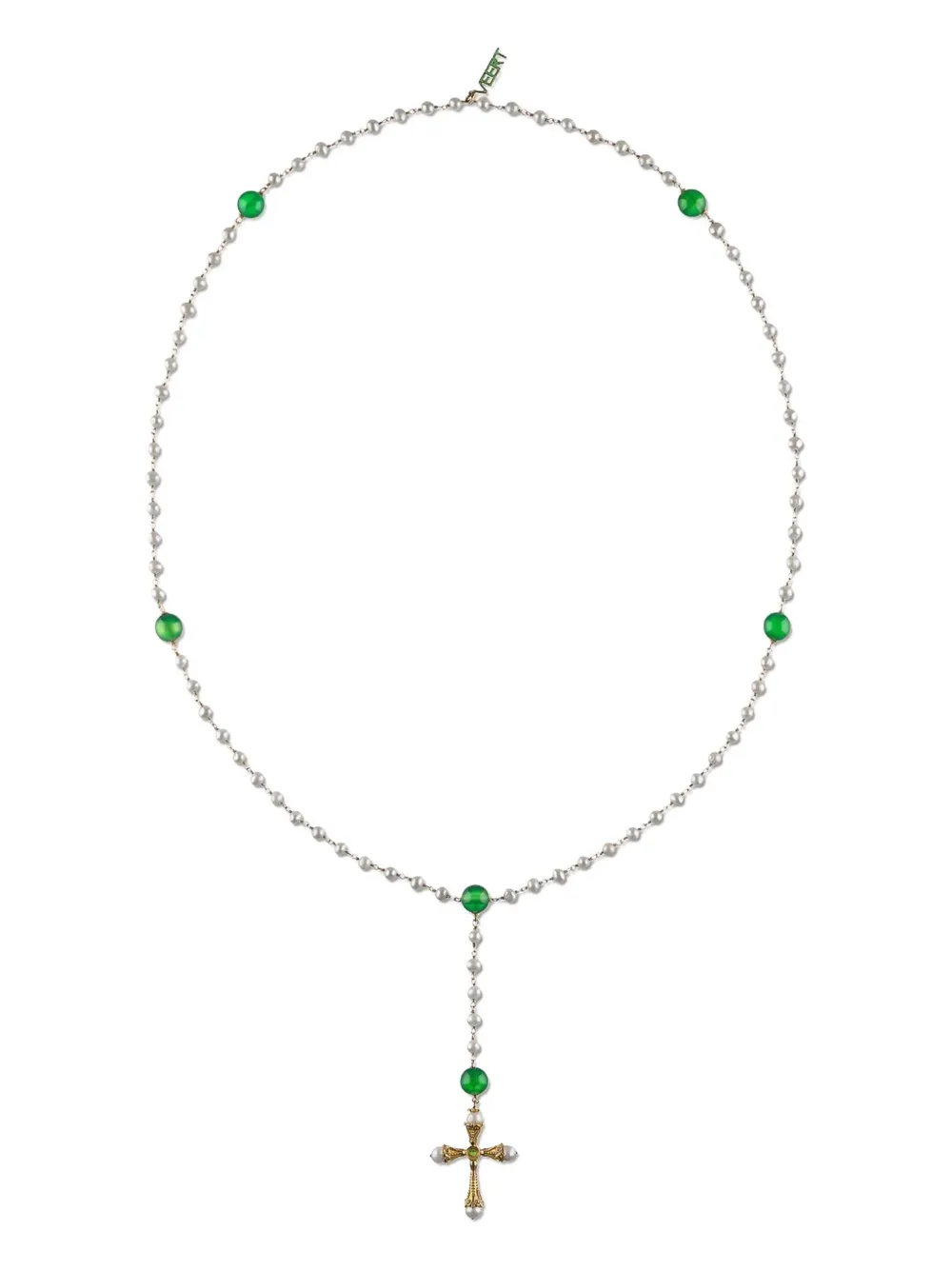 VEERT collier Rosary en or 18ct à perles d'eau douce, onyx vert et péridot | argent | Image 1