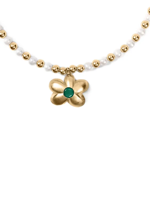 VEERT Flower Pearl Bead ネックレス 18Kイエローゴールド | ゴールド 