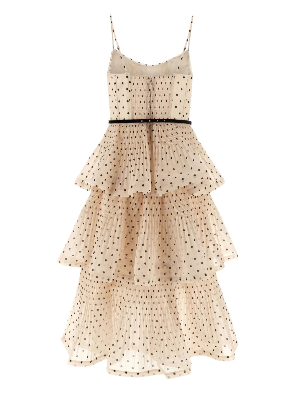 Zimmermann Pleated Tiered Midi Dresses Beige In Neutral