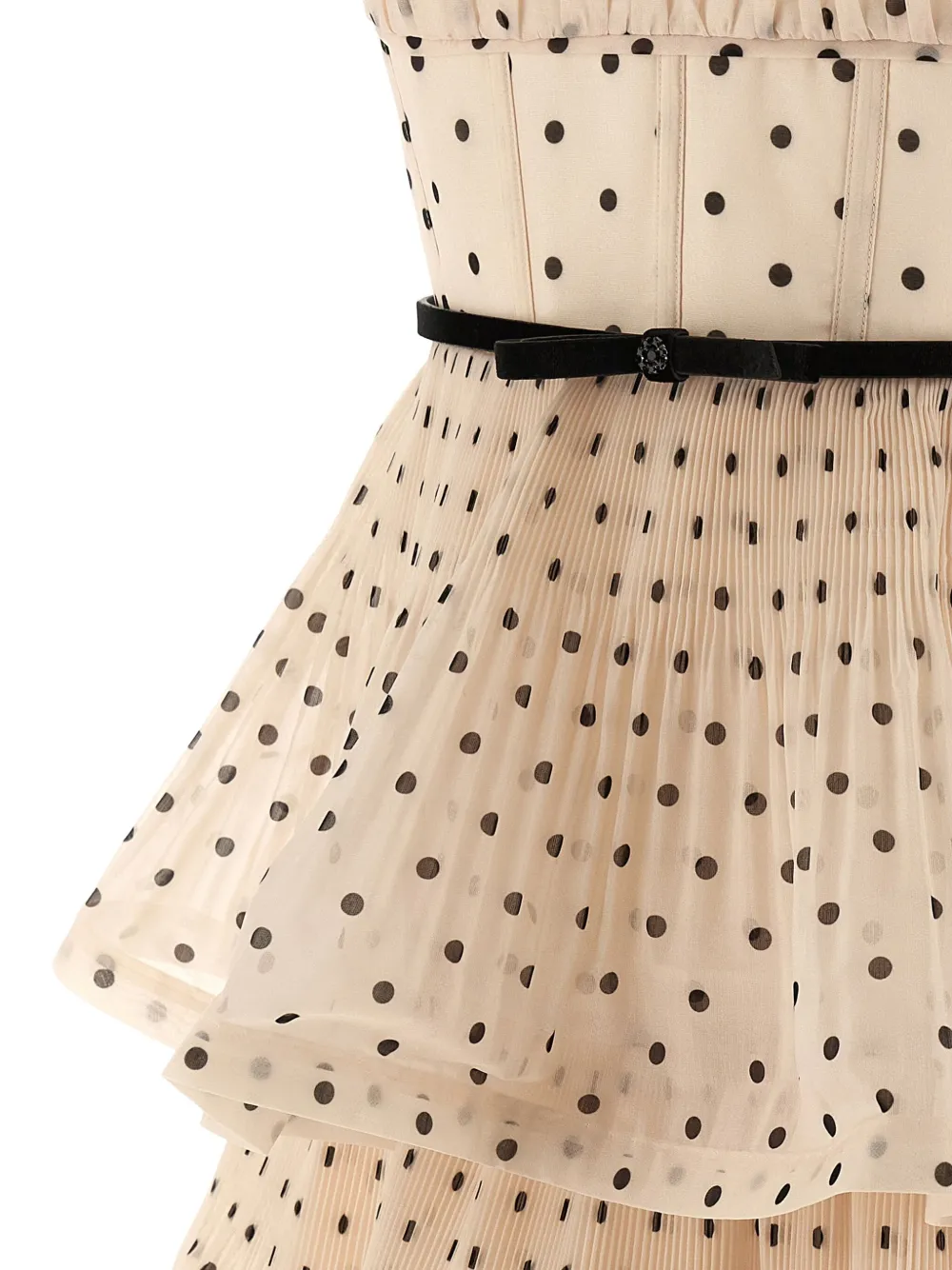 Zimmermann Pleated Tiered Midi Dresses Beige In Neutral