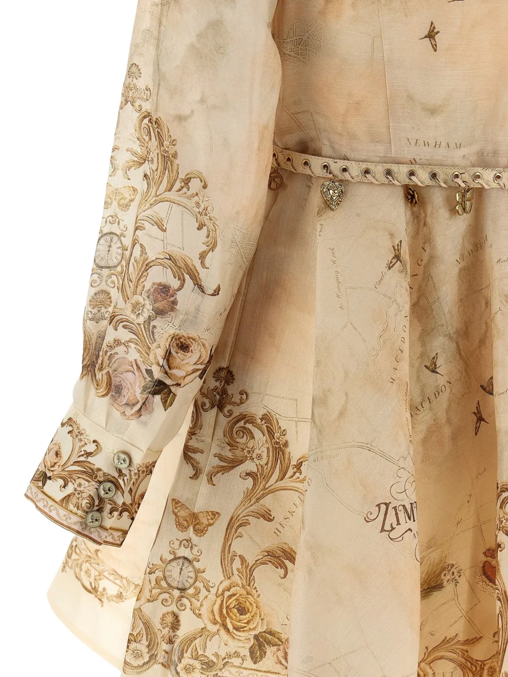 Zimmermann Memento Buttoned Dresses Beige In Neutral