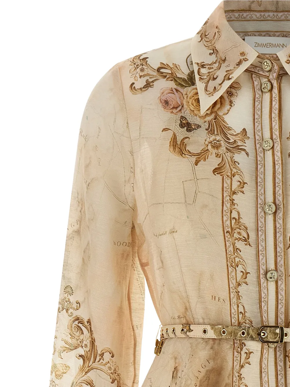 Zimmermann Memento Buttoned Dresses Beige In Neutral