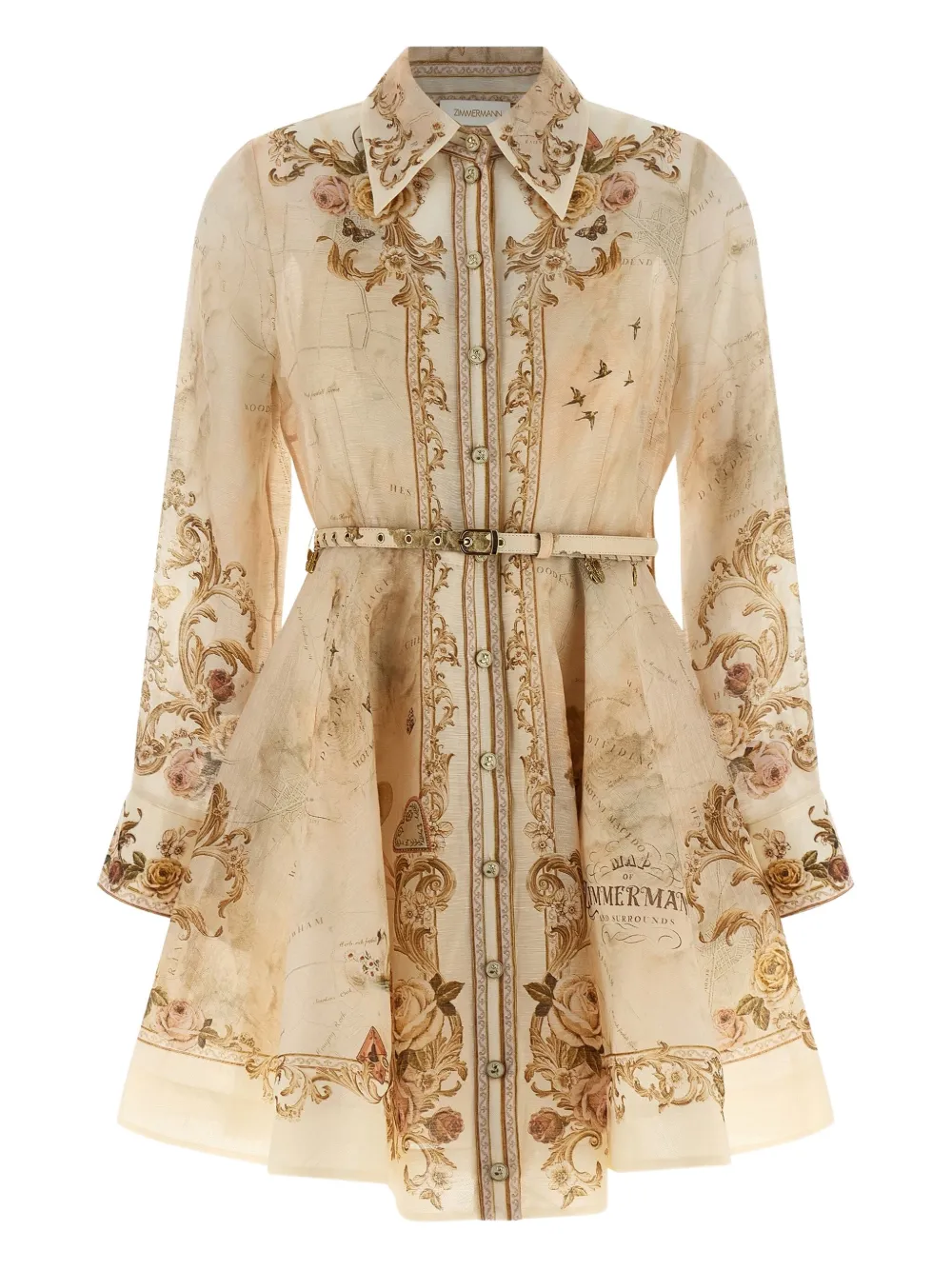 Zimmermann Memento Buttoned Dresses Beige In Neutral