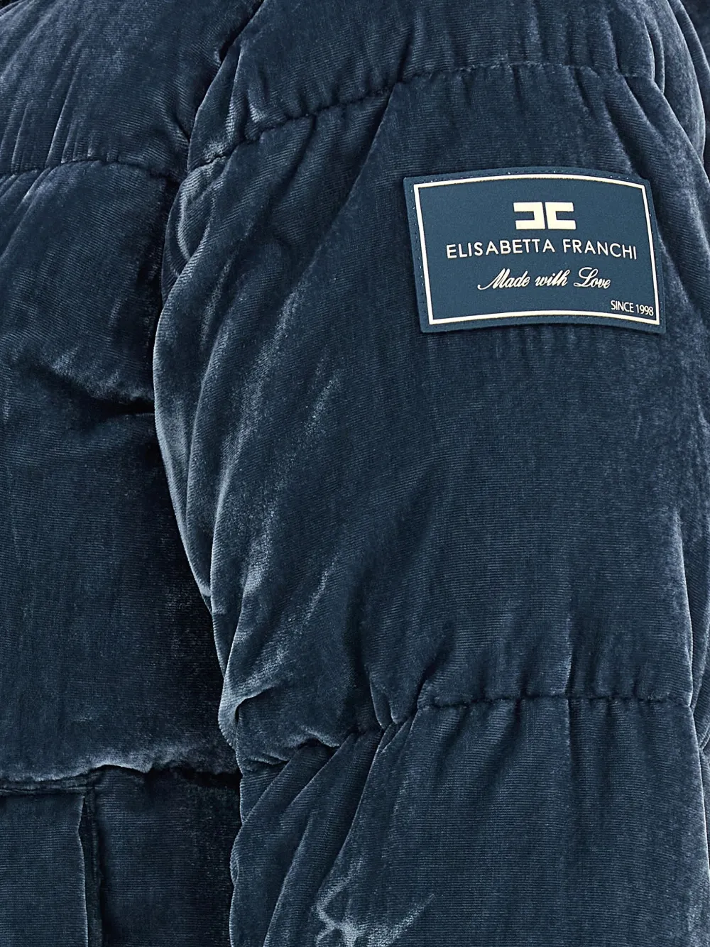 Elisabetta Franchi Fluwelen donsjack Blauw