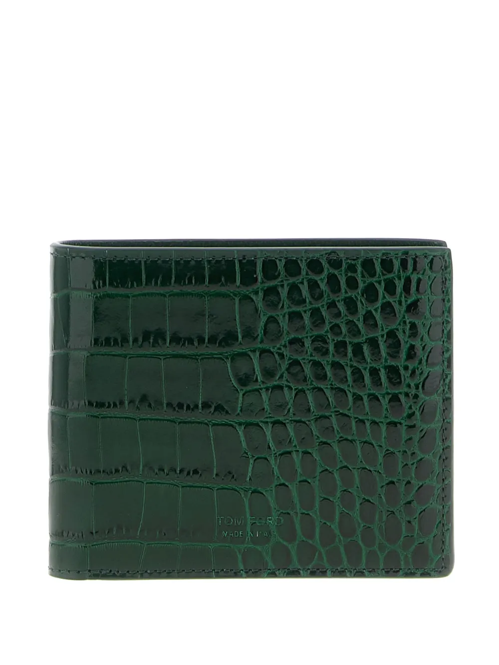 Tom Ford Bi-fold Wallet In Crocodile Leather In Green
