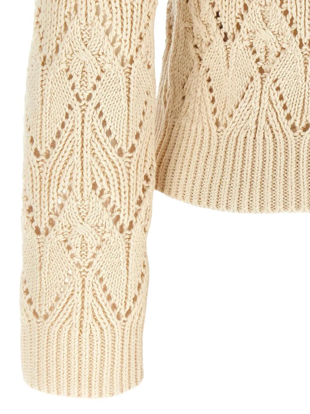 ZIMMERMANN Gehaakte trui met ruchekraag Beige