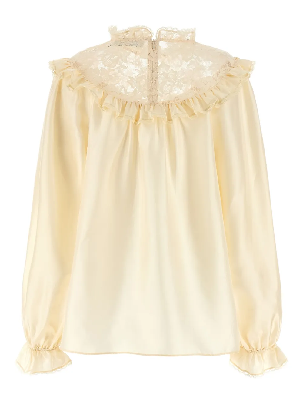 ZIMMERMANN lace ruffled silk blouse - Beige