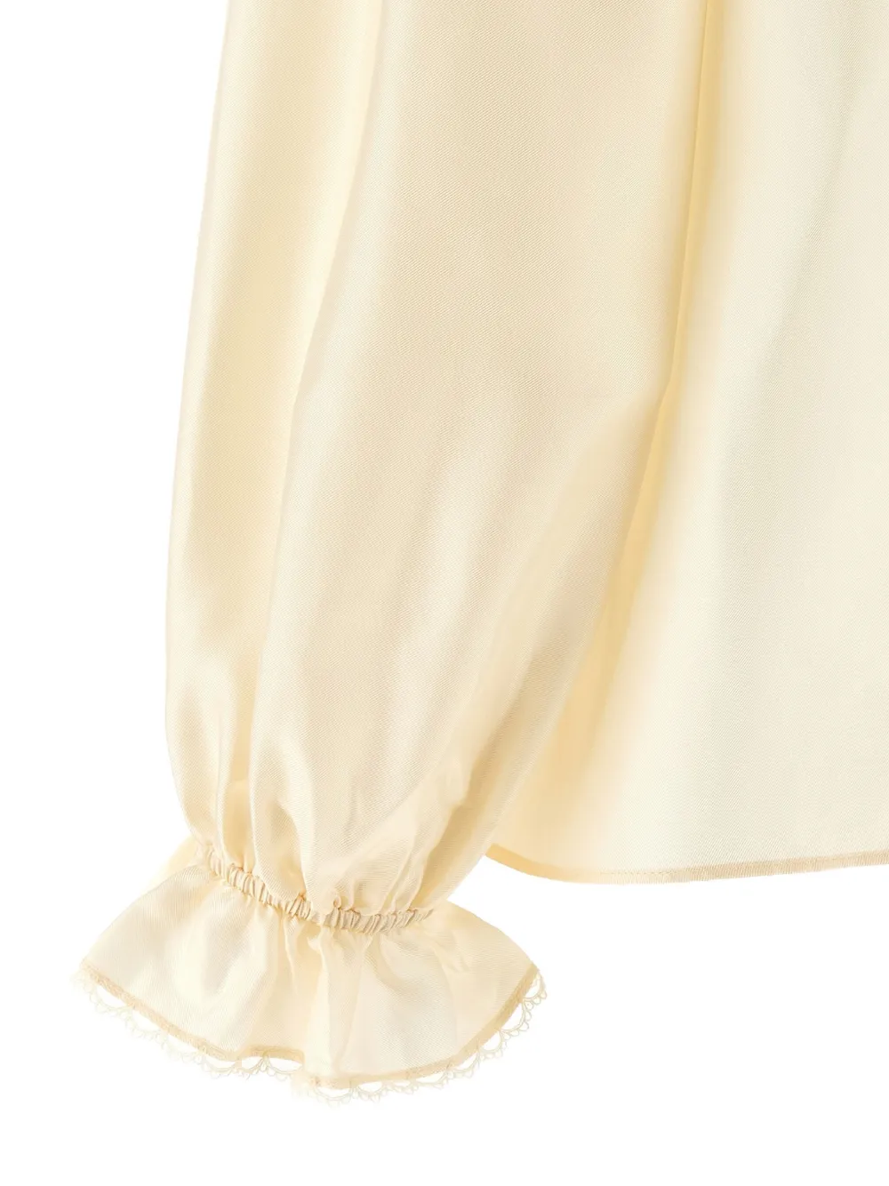 ZIMMERMANN Zijden blouse met ruches Beige