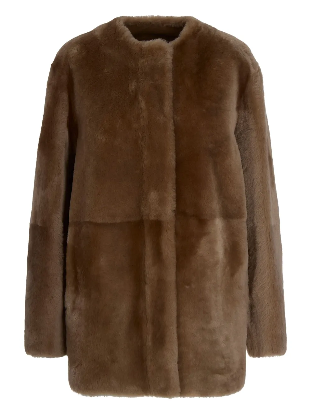 Max Mara Cappotto Melfi In Montone In Brown