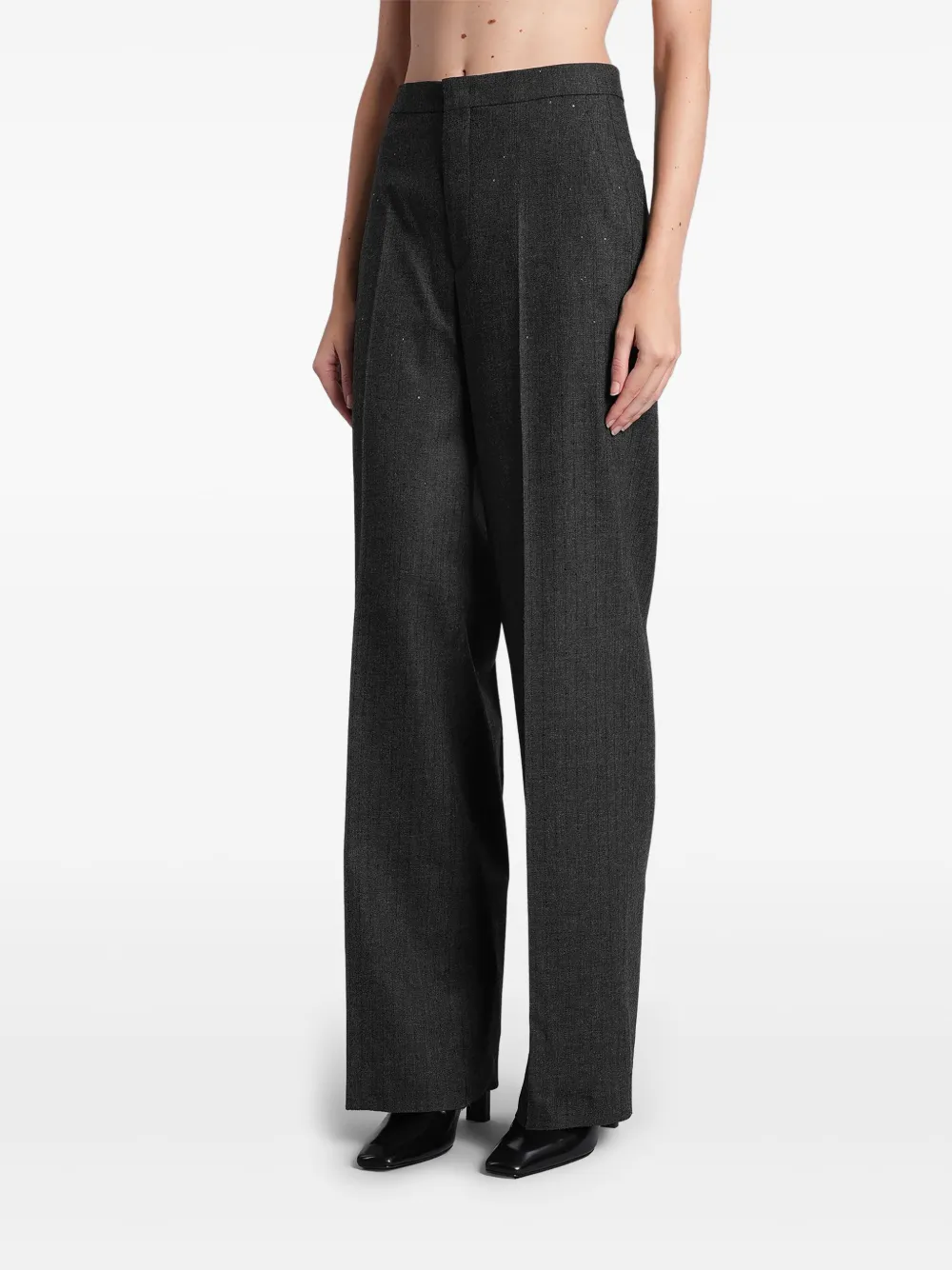 Tagliatore Broek met visgraatpatroon Grijs